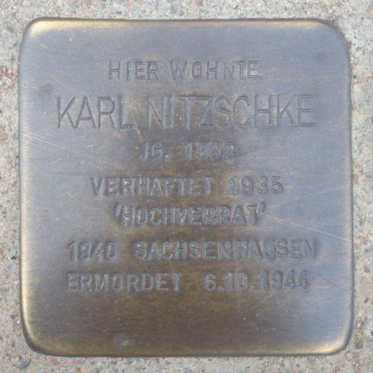 Stolperstein en memoria de Karl Nitzschke