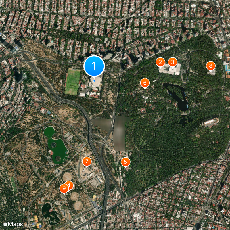 Centrum rozrywki Sala Narodowa w Meksyku Mapa