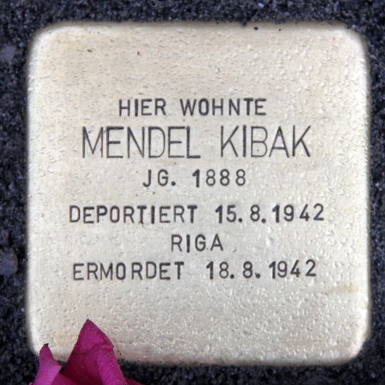 Stolperstein dedicated to Mendel Kibak