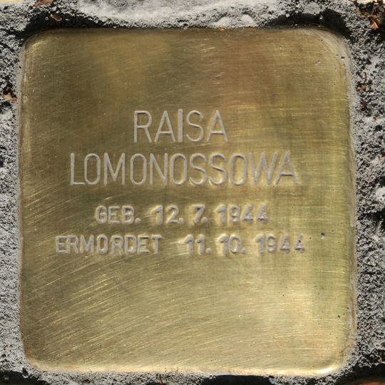 Stolperstein dedicated to Raisa Lomonossowa