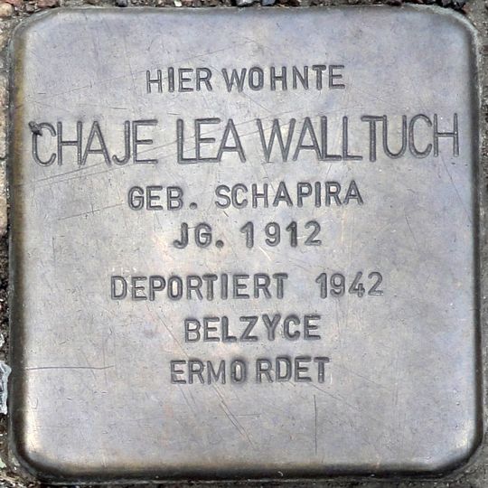Stolperstein à la mémoire de Chaje Lea Walltuch