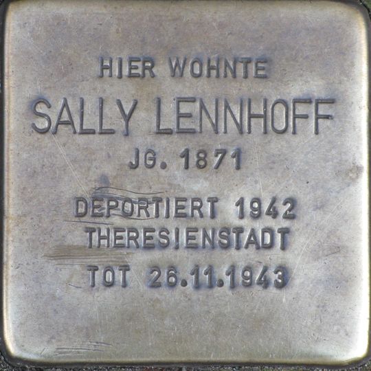 Stolperstein dedicated to Sally Lennhoff