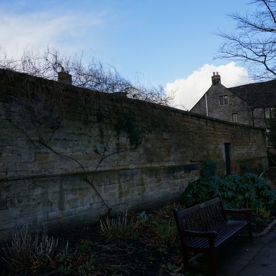 Wall on west side of Bath Gardens linking Rutland Buildings to Haig House