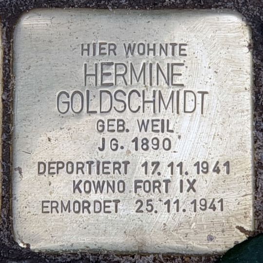 Stolperstein à la mémoire de Hermine Goldschmidt