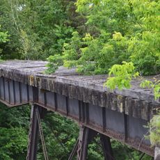 Voie ferrée et pont de fer du Quebec Central