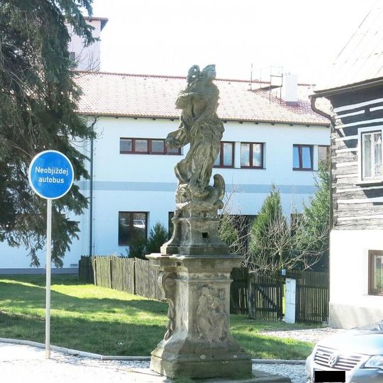 Socha Panny Marie u domu Lidická 239 v Jablonném v Podještědí