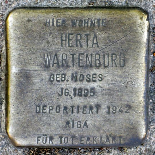 Stolperstein en memoria de Herta Wartenburg