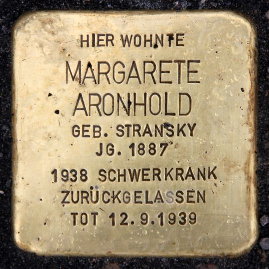 Stolperstein en memoria de Margarete Aronhold