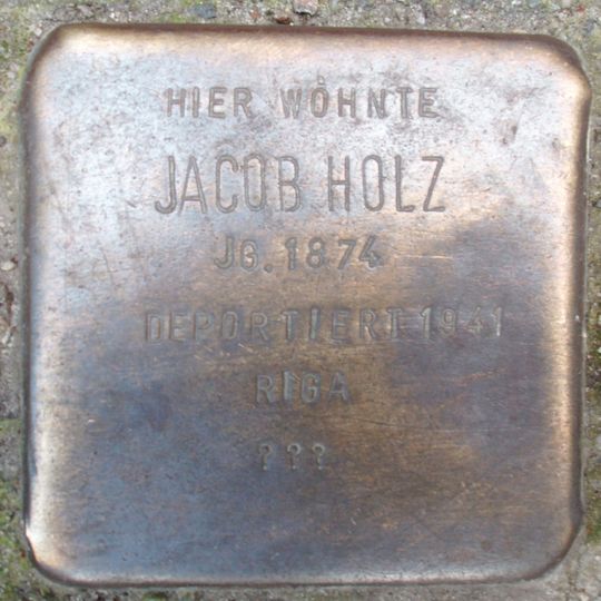Stolperstein dedicated to Jacob Holz