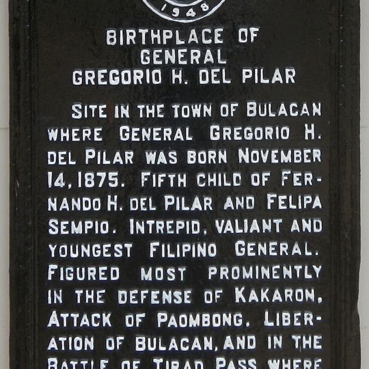 Birthplace of General Gregorio H. del Pilar historical marker