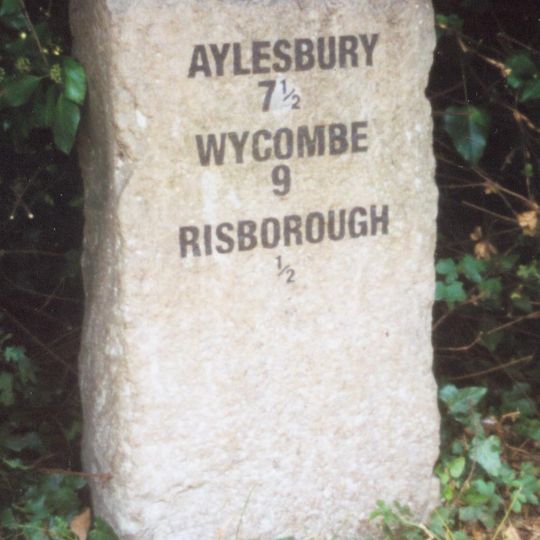 Milestone, Aylesbury Road; Monks Risborough, at jct. with Beach Court, half mile NE of town centre