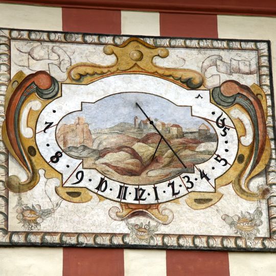 Sluneční hodiny na Latinské škole v klášteře v Milevsku