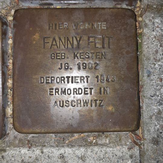 Stolperstein dedicated to Fanny Feit