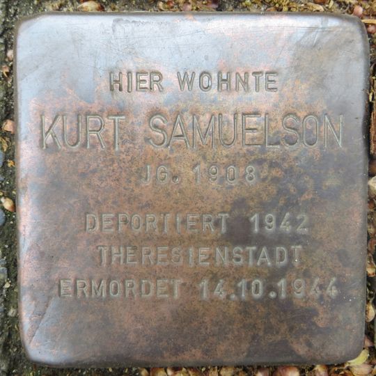 Stolperstein en memoria de Kurt Samuelson