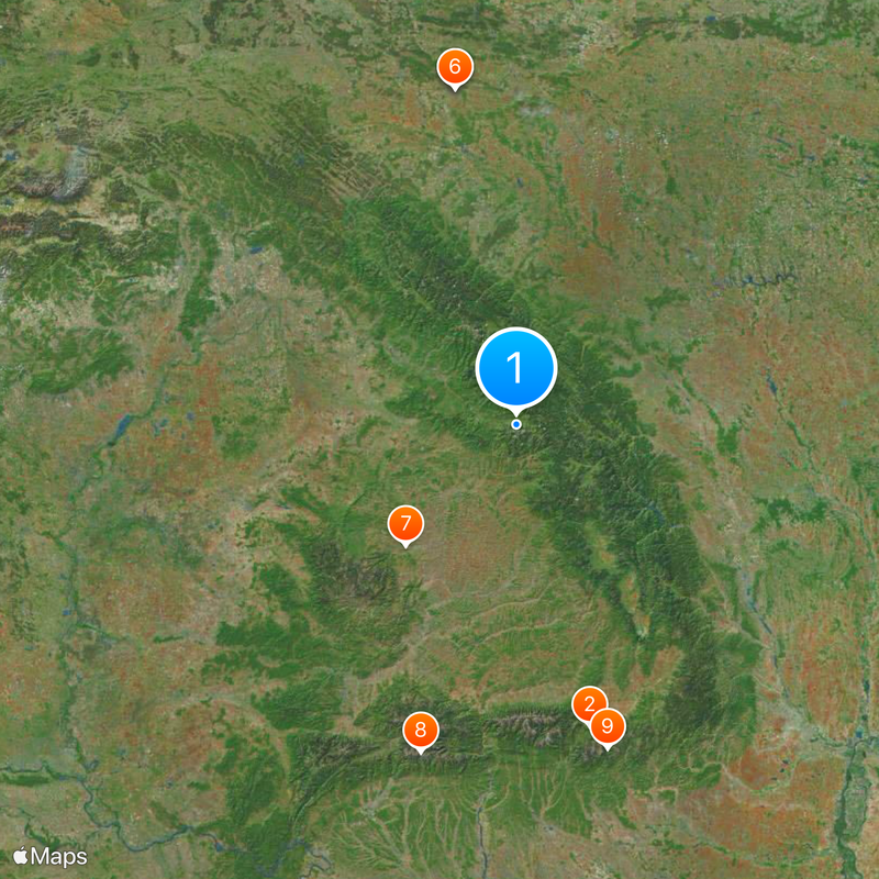 Carpates orientales Carte