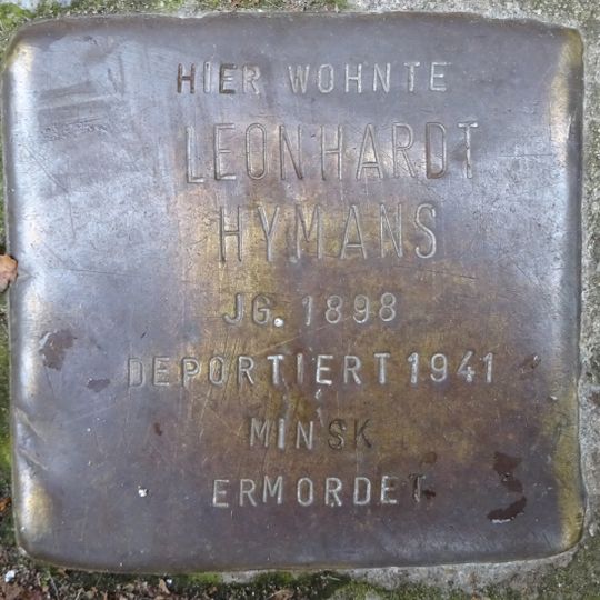 Stolperstein dedicated to Leonhardt Hymans