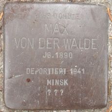 Stolperstein dedicated to Max von der Walde