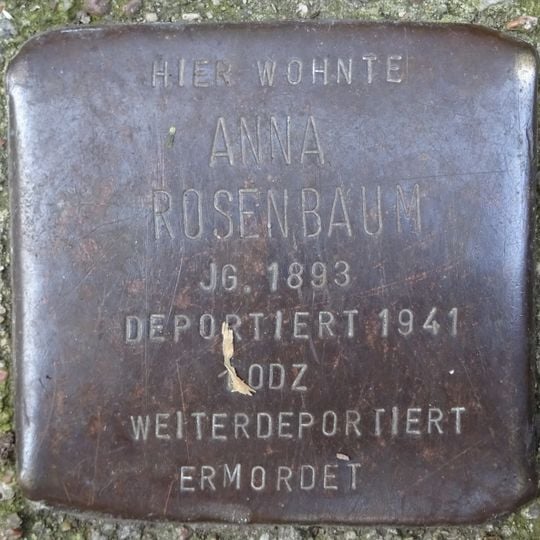 Stolperstein dedicated to Anna Rosenbaum
