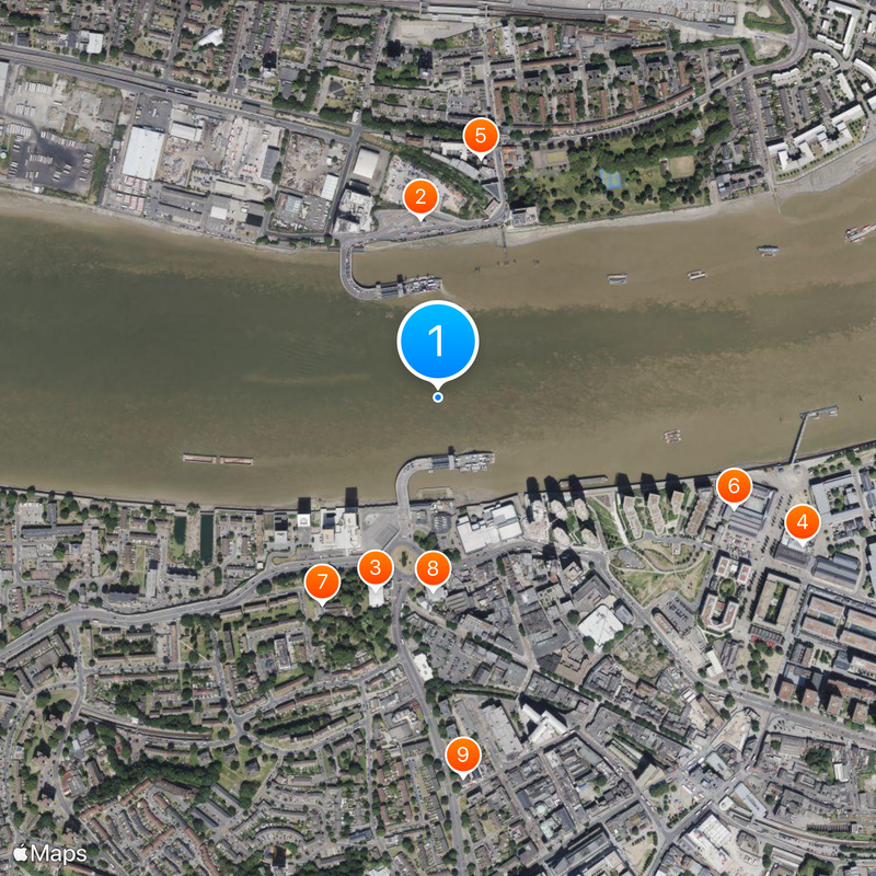 Woolwich Ferry Map