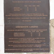 Plaque to victims of World Wars I and II and post-war events in Dolní Lánov