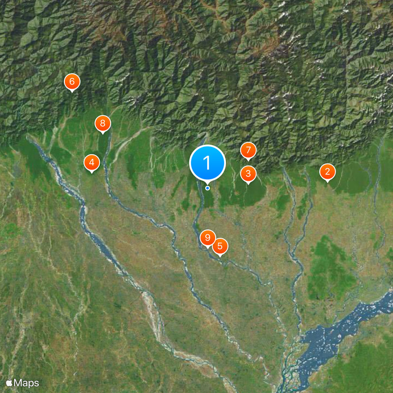 Jaldapara National Park Kaart