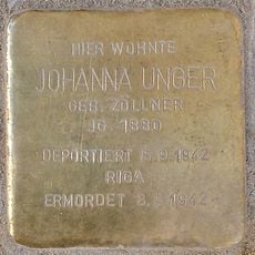Stolperstein à la mémoire de Johanna Unger