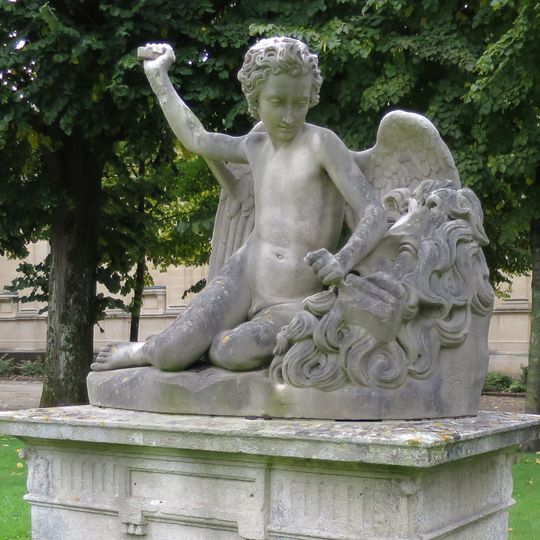 Le Génie de la sculpture dégrossissant le masque de Jupiter