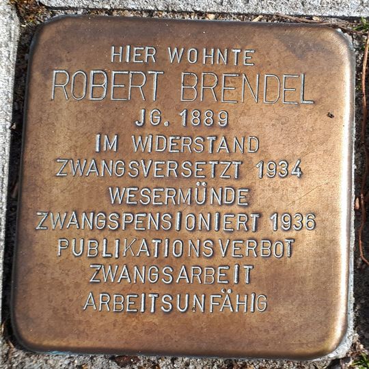 Stolperstein dedicated to Robert Brendel
