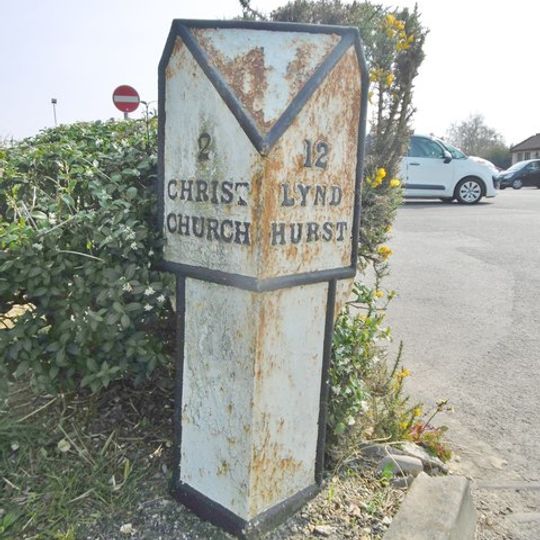 Milestone On Roadside Verge At Northern Boundary Of Forest Barn Hotel