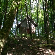 Waldgebiet westlich Woerschweiler mit Gruenland, Brachen und Feldgehoelzen