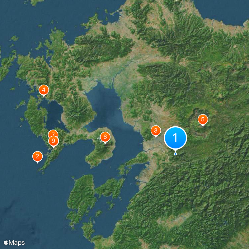 Província de Higo Mapa