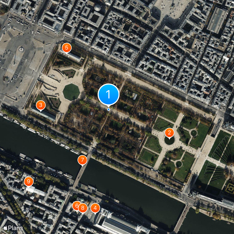 Jardins das Tulherias Mapa