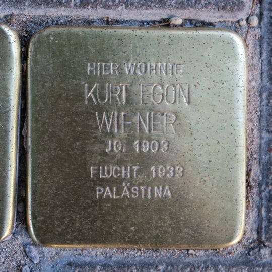 Stolperstein dedicated to Kurt Egon Wiener