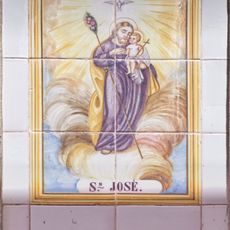 Ceramic panel of Saint Joseph at 34 Sant Roc street
