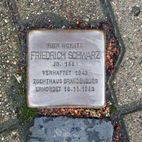 Stolperstein dedicated to Friedrich Schwarz