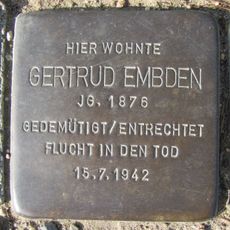 Stolperstein dedicated to Gertrud Embden