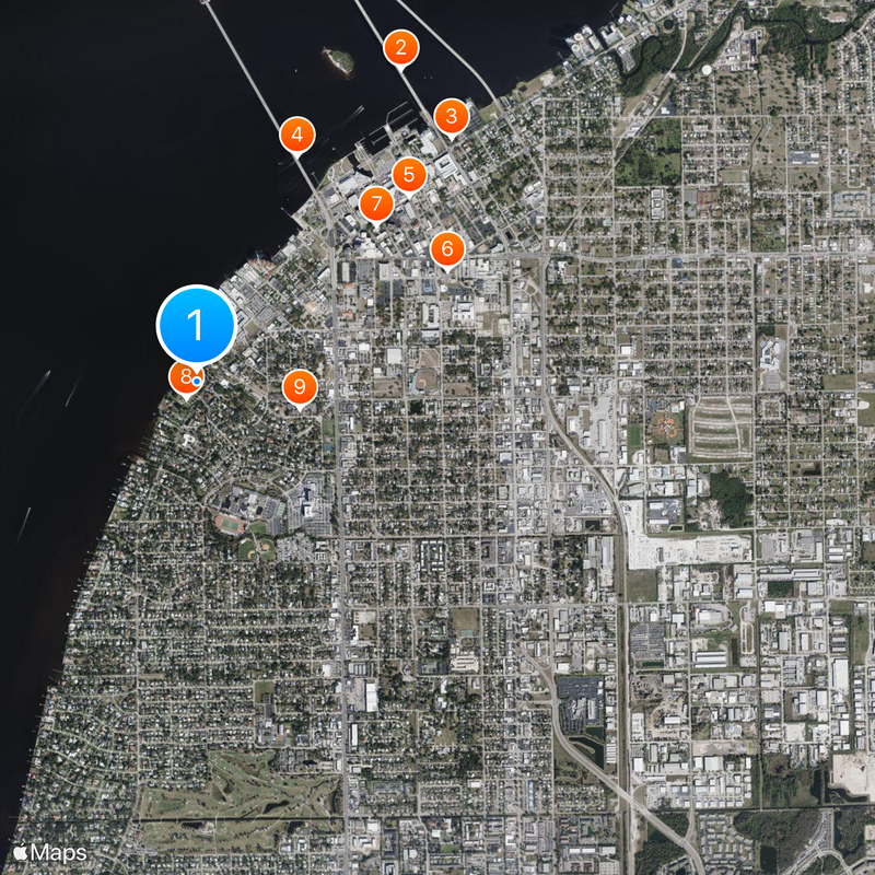 Edison and Ford Winter Estates Kaart