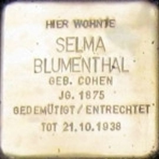 Stolperstein für Selma Blumenthal