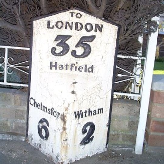 Milepost, The Street, by layby