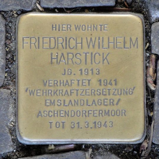 Stolperstein en memoria de Friedrich Wilhelm Harstick