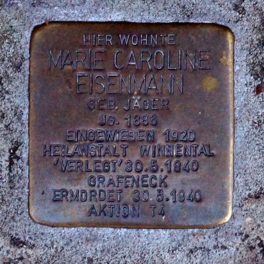 Stolperstein à la mémoire de Marie Caroline Eisenmann