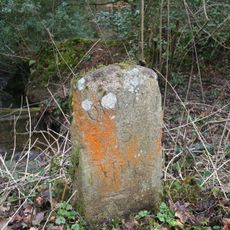 Milestone, Butcher's Moor, on hill bend, 250m SW of turns to Ventown and Incott Farms