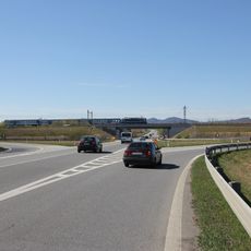 Railway bridge over road I/50 in Staré Město