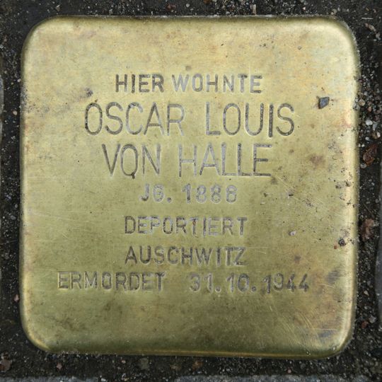 Stolperstein dedicated to Oscar Louis von Halle