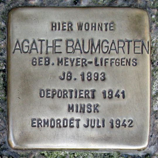 Stolperstein à la mémoire d’Agathe Baumgarten