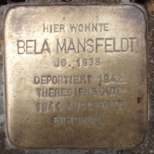 Stolperstein en memoria de Bela Mansfeldt