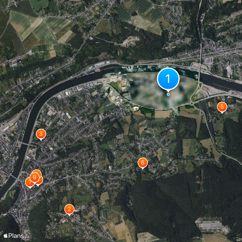 Tihange Nuclear Power Station Map