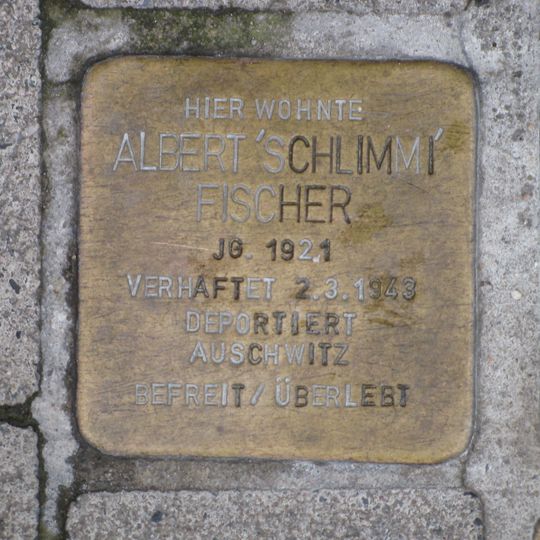 Stolperstein dedicated to Albert 'Schlimmi' Fischer