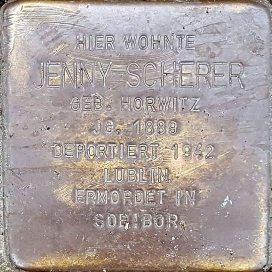 Stolperstein en memoria de Jenny Scherer geb. Horwitz