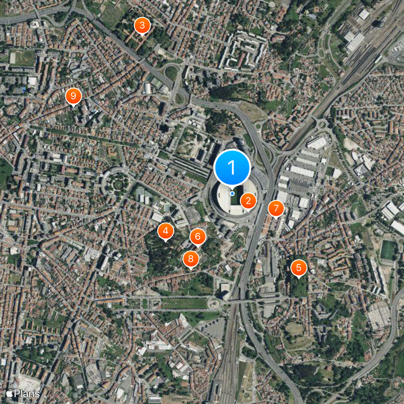 Estádio do Dragão Mapa